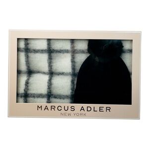 Marcus Adler Black Beanie and Scarf Set
